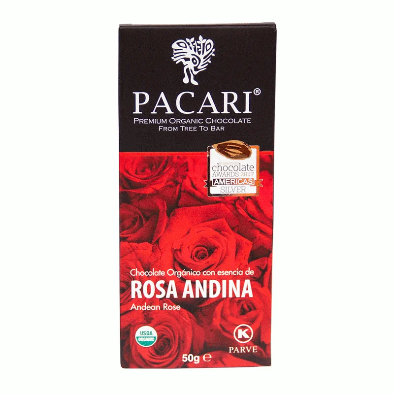 Chocolat noir Bio à la Rose Andine