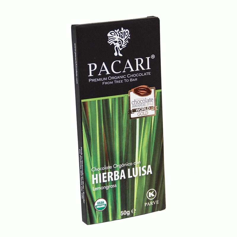 Chocolat organique Verveine Citronnée